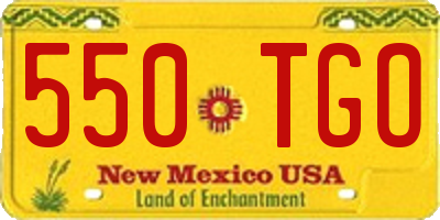 NM license plate 550TGO