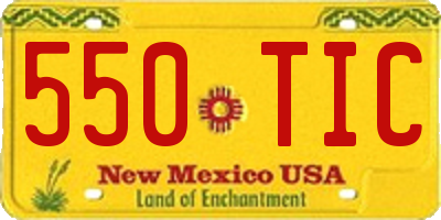 NM license plate 550TIC