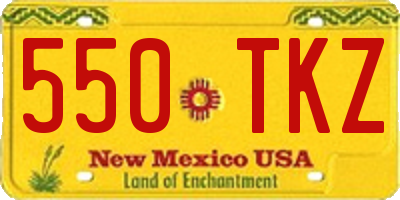 NM license plate 550TKZ