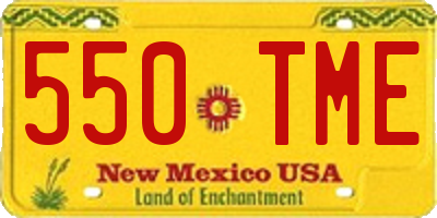 NM license plate 550TME