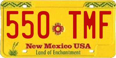 NM license plate 550TMF