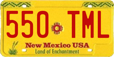 NM license plate 550TML