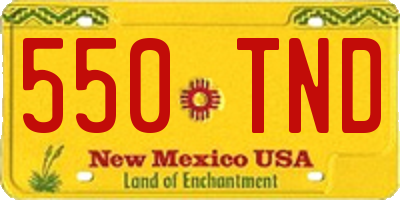 NM license plate 550TND