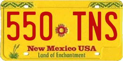 NM license plate 550TNS