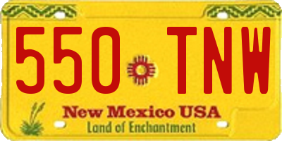 NM license plate 550TNW