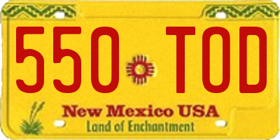 NM license plate 550TOD
