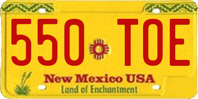 NM license plate 550TOE