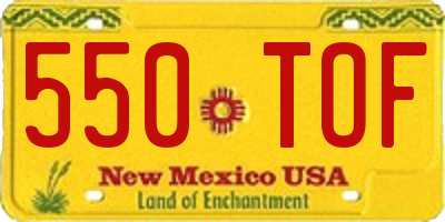 NM license plate 550TOF
