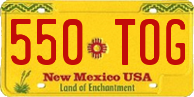NM license plate 550TOG