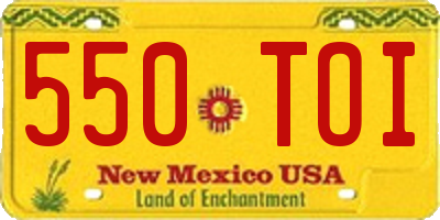 NM license plate 550TOI