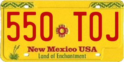 NM license plate 550TOJ