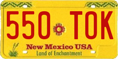 NM license plate 550TOK