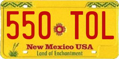 NM license plate 550TOL