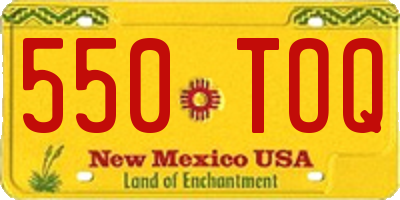NM license plate 550TOQ