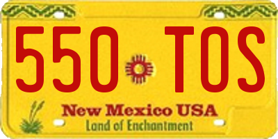 NM license plate 550TOS