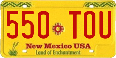 NM license plate 550TOU