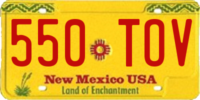 NM license plate 550TOV