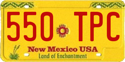 NM license plate 550TPC
