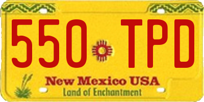 NM license plate 550TPD