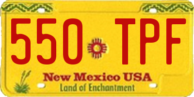NM license plate 550TPF