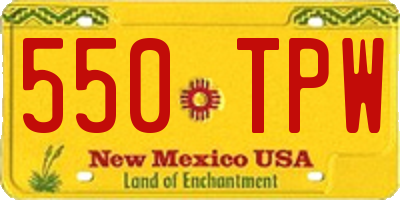 NM license plate 550TPW