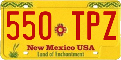 NM license plate 550TPZ