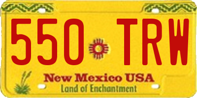 NM license plate 550TRW