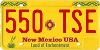 NM license plate 550TSE