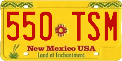 NM license plate 550TSM