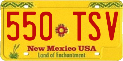 NM license plate 550TSV