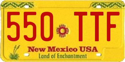 NM license plate 550TTF