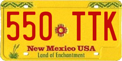 NM license plate 550TTK