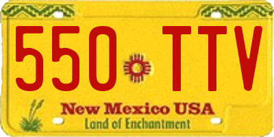 NM license plate 550TTV