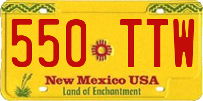 NM license plate 550TTW