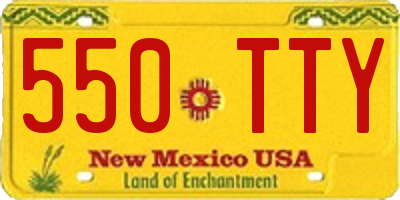 NM license plate 550TTY