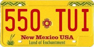 NM license plate 550TUI