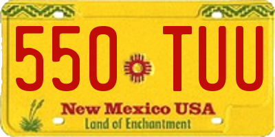 NM license plate 550TUU