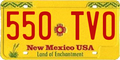 NM license plate 550TVO