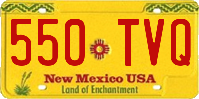NM license plate 550TVQ