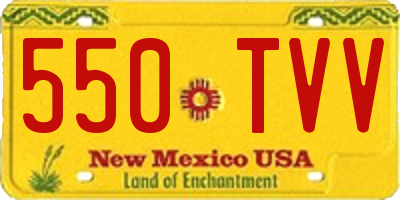NM license plate 550TVV