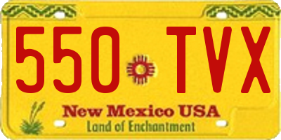 NM license plate 550TVX