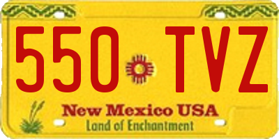 NM license plate 550TVZ