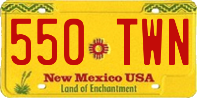NM license plate 550TWN