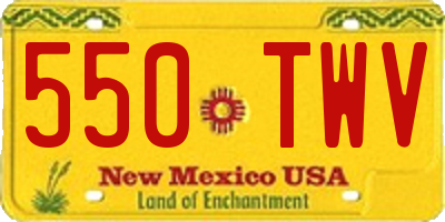 NM license plate 550TWV