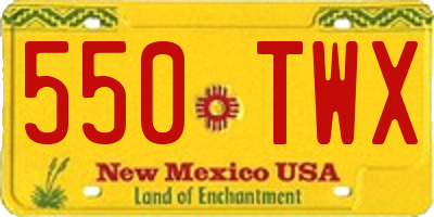 NM license plate 550TWX