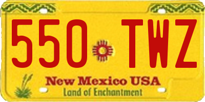 NM license plate 550TWZ