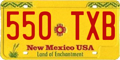 NM license plate 550TXB