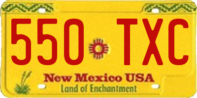 NM license plate 550TXC