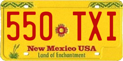 NM license plate 550TXI