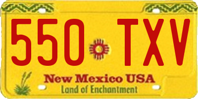 NM license plate 550TXV